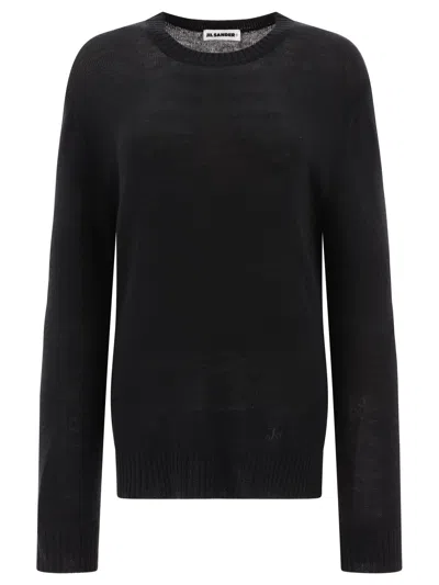 Shop Jil Sander Ultrafine Wool Sweater Knitwear In Black