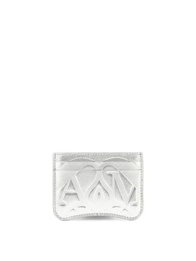 Shop Alexander Mcqueen The Seal Wallets & Card Holders In Silver