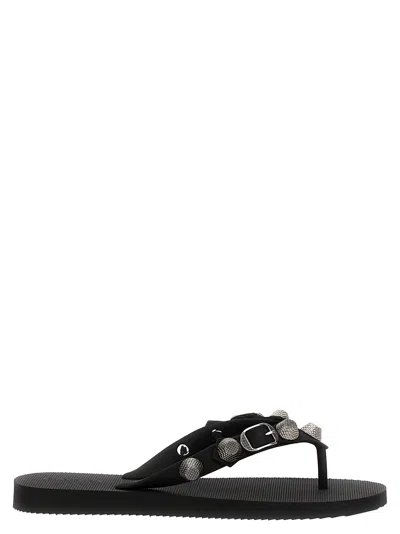 Shop Balenciaga Cagole Sandals In Black