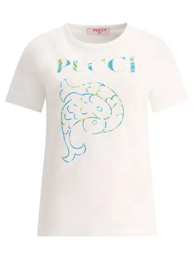 Shop Emilio Pucci T-shirt With Logo T-shirts In White