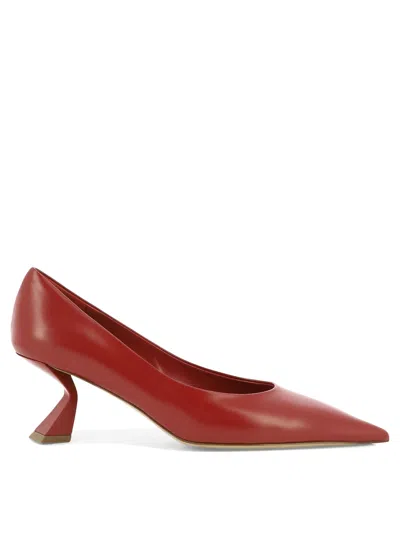 Shop Nensi Dojaka Leather Pumps Heeled Shoes In Red