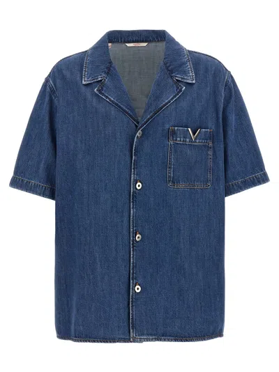 Shop Valentino V Detail Shirt, Blouse In Blue