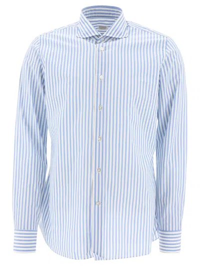 Shop Borriello Striped Shirt Shirts In Light Blue