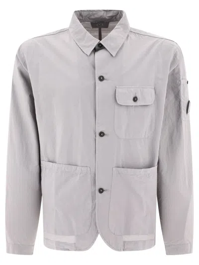 Shop C.p. Company Shirt With Pockets Shirts In Grey
