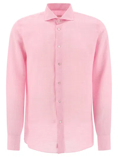 Shop Borriello Classic Linen Shirt Shirts In Pink