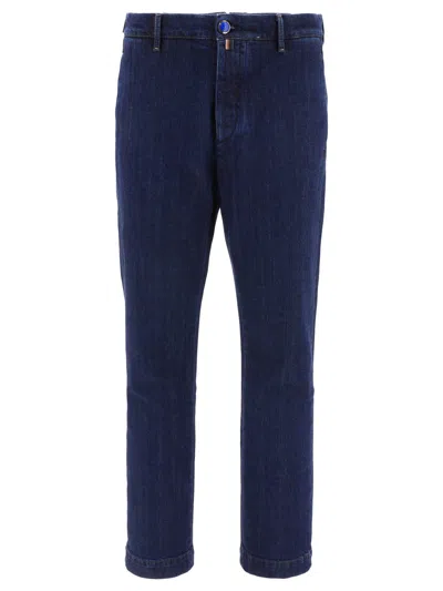 Shop Jacob Cohen Adam Trousers In Blue