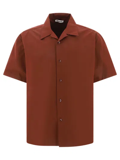 Shop Jil Sander Poplin Shirt Shirts In Brown