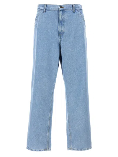 Shop Carhartt Single Knee Jeans In Light Blue