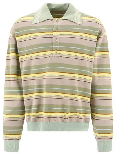 Shop Kapital Multi-border Kanoko Box Polo Shirts Green