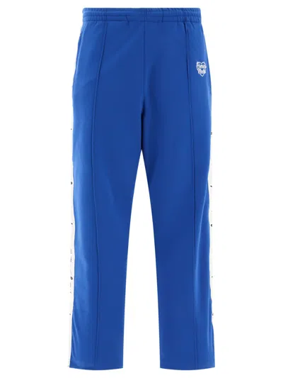 Shop Human Made Track With Logo Bands Trousers In Blue