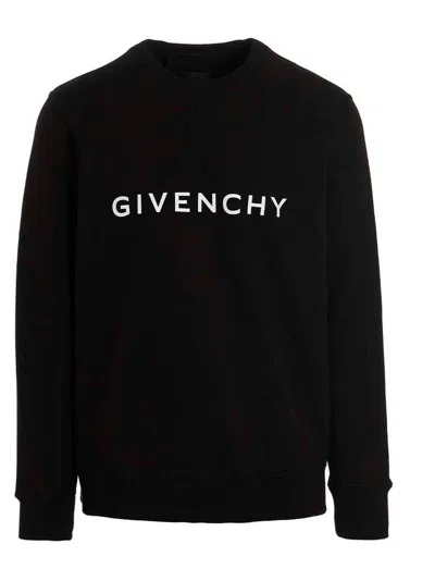Shop Givenchy Logo Print Sweatshirt Black