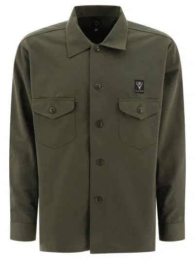 Shop South2 West8 Smokey Shirts In Green