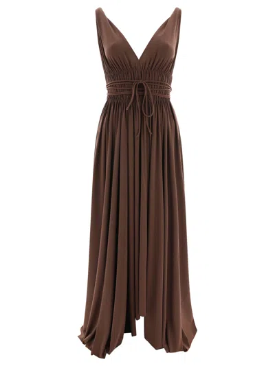 Shop Norma Kamali Goddess Dresses In Brown