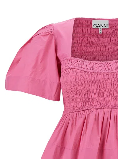 Shop Ganni Fuchsia Cotton Top