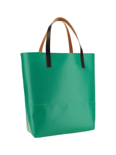 Shop Marni Shoulder Bags In Sea Green