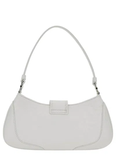 Shop Osoi 'small Brocle' White Shoulder Bag In Hammered Leather Woman