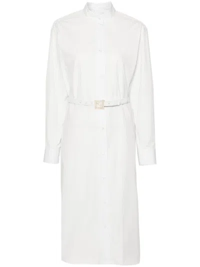 Shop Fendi Poplin Dress-shirt Clothing In White