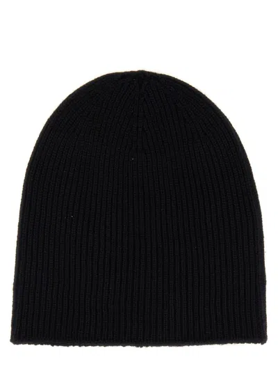 Dsquared2 Logo-patch Ribbed-knit Beanie Hat In Black