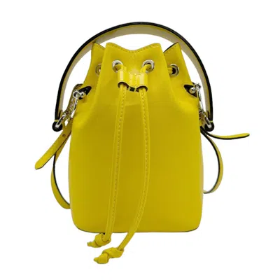 Shop Fendi Mon Trésor Yellow Leather Shoulder Bag ()