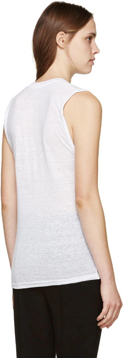 Shop Isabel Marant White Linen Maik T-shirt