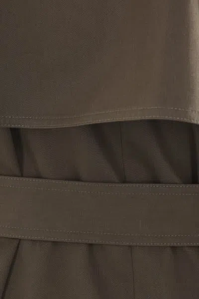 Alexander Mcqueen Double-breasted Trench Coat With Draped In Ebony