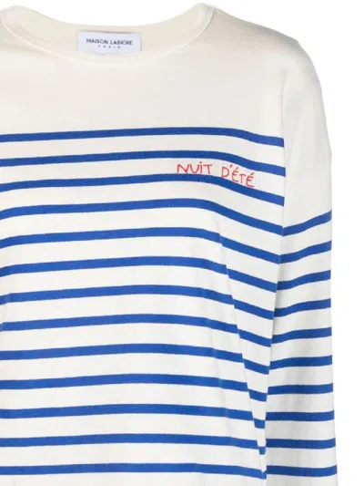Shop Maison Labiche T-shirts And Polos In Ivory Blue