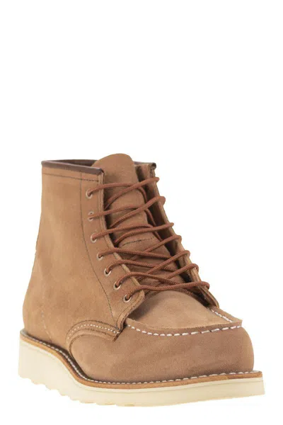 Shop Red Wing Shoes Classic Moc - Suede Ankle Boot In Beige