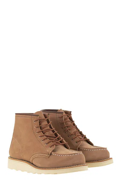 Shop Red Wing Shoes Classic Moc - Suede Ankle Boot In Beige