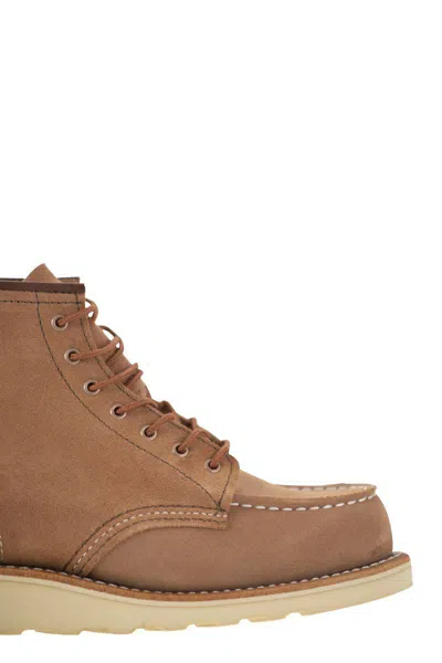 Shop Red Wing Shoes Classic Moc - Suede Ankle Boot In Beige
