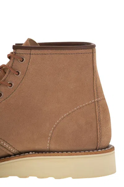 Shop Red Wing Shoes Classic Moc - Suede Ankle Boot In Beige