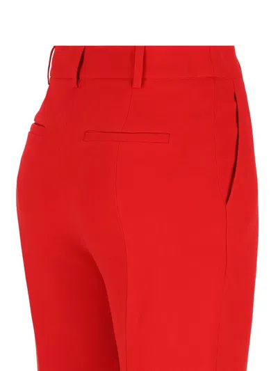 Valentino High Waist Flared Trousers Side Pockets In Red