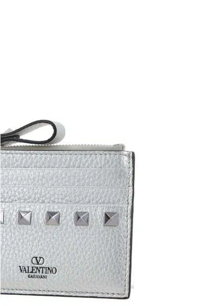 Shop Valentino Garavani Wallets In Silver