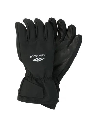 Shop Balenciaga 3b Sports Icon Gloves Black