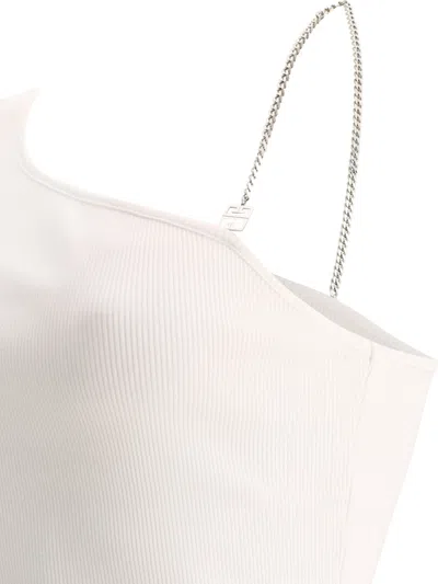 Shop Givenchy Asymmetric Top With Chain Detail Tops White