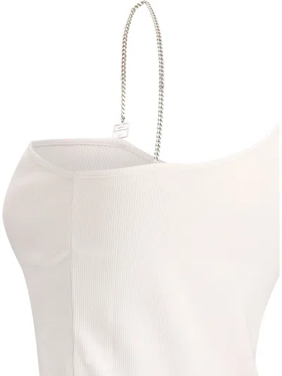 Shop Givenchy Asymmetric Top With Chain Detail Tops White
