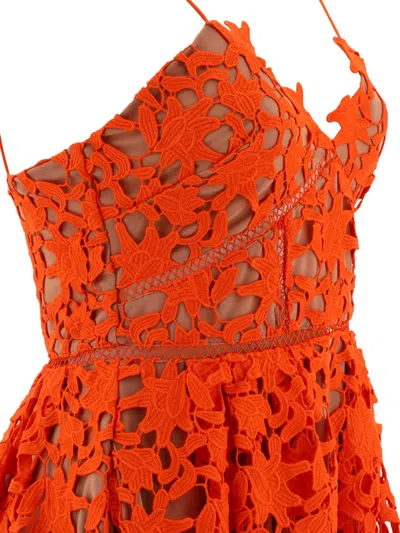 Shop Self-portrait Azalea Lace Dresses Orange