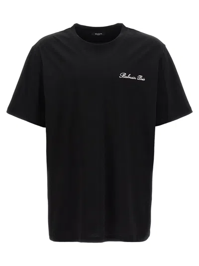Shop Balmain Signature T-shirt White/black
