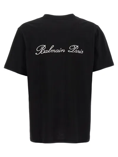 Shop Balmain Signature T-shirt White/black
