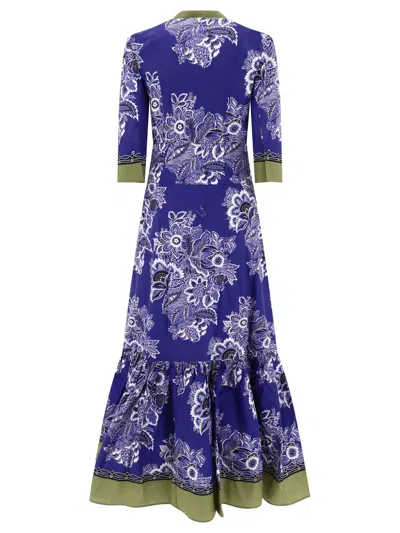 Shop Etro Bandana Bouquet Dress Dresses Blue
