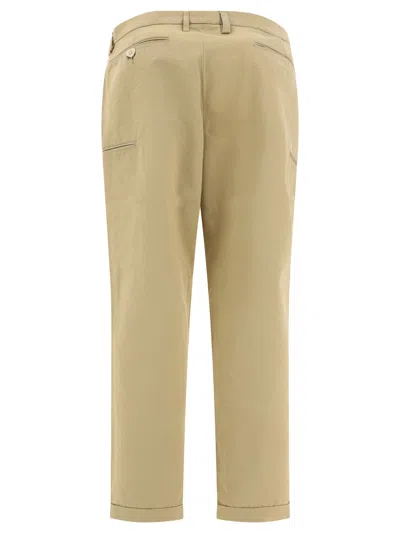 Shop Human Made Chino  With Embroidered Logo Trousers Beige