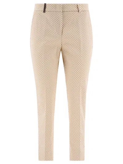 Shop Peserico Cigarette Cropped Trousers Beige