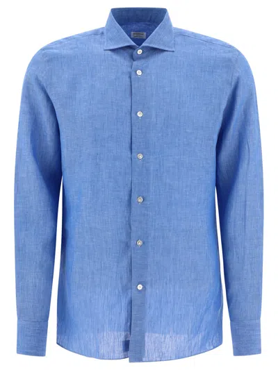 Shop Borriello Classic Linen Shirt Shirts Light Blue