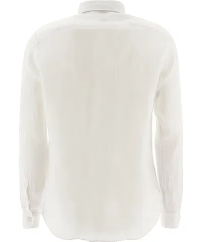 Shop Borriello Classic Linen Shirt Shirts White