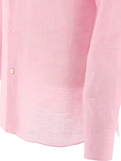 Shop Borriello Classic Linen Shirt Shirts Pink