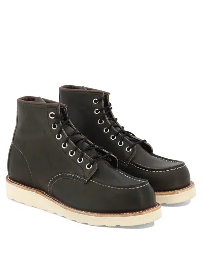 Red Wing Shoes Men's "classic Moc" Lace-up Boots In Black
