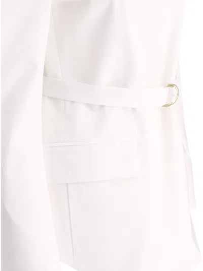 Shop Valentino Compact Popeline Pea Coat Jackets White