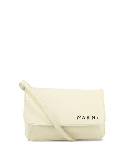 Shop Marni Crossbody Bag With Mending Crossbody Bags White