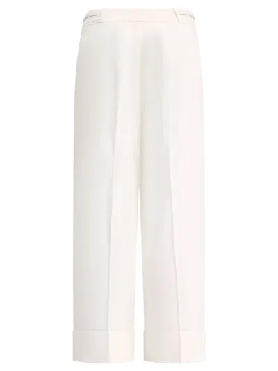 Shop Peserico Cuffed Trousers White