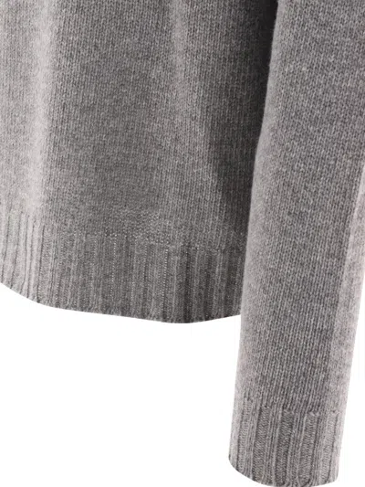 Shop Palm Angels Curved Logo Knitwear Grey