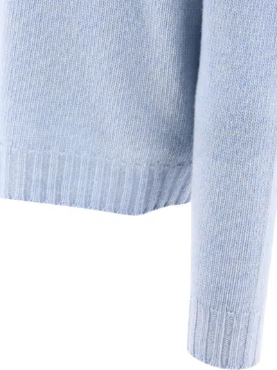 Shop Palm Angels Curved Logo Knitwear Light Blue